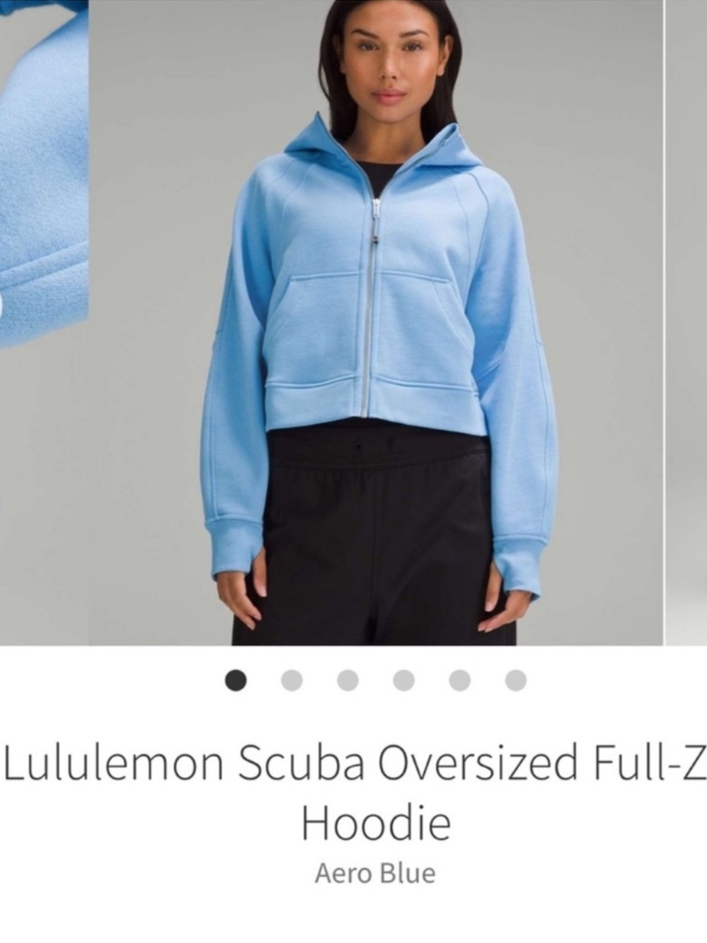 Lululemon Scuba Oversized Full Zip Hoodie Aero Blue Sz XS/S